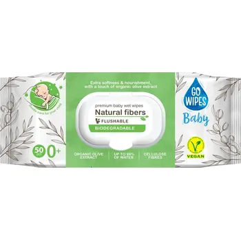 Dětský vlhčený ubrousek GoWipes Baby Natural Fibers jemné vlhčené ubrousky pro děti