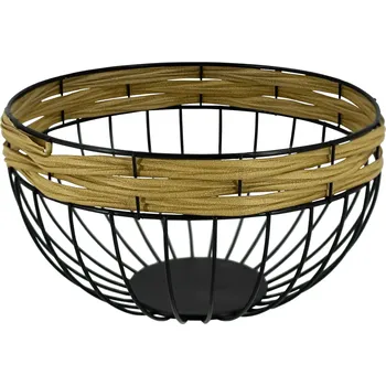 Miska, ø 30 cm, kov, ratan, černá 770002-1