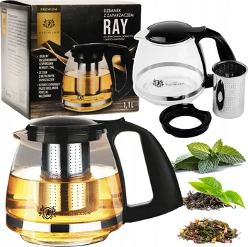 Konvice na čaj KONVICE SKLENĚNÁ KONVICE 1100 ML NA ČAJ KÁVU S VÍČKEM