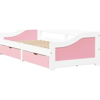 Zahradní lehátko Dřevěné lehátko IRUN, bílo-růžové, 205 x 96 x 56 cm