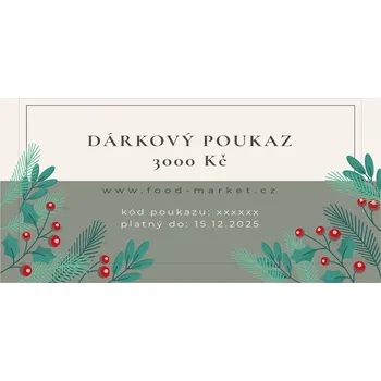 Dárkový potravinový koš vánoční dárkový poukaz 3000 Kč elektronický food-market