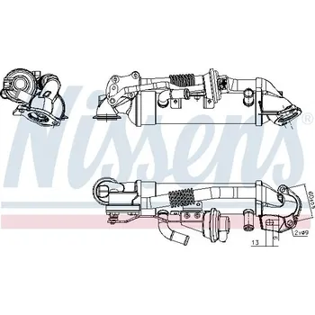 Palivový systém Chladič, recirkulace spalin NISSENS 989476