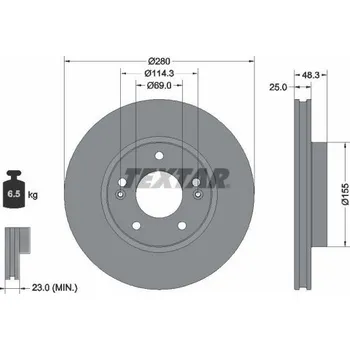Brzdový kotouč Brzdový kotouč TEXTAR 92351203
