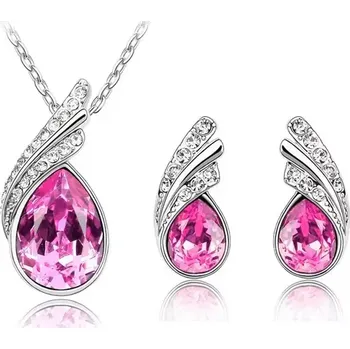 Souprava šperků Bijavera Swarovski Elements Souprava Tear Drop Pink SWS097