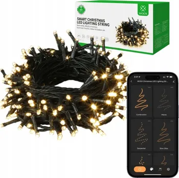 Vánoce WOOX Vánoční osvětlení na stromeček WiFi, 400 LED, 20 m, Tuya