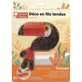 kreativní sada Kreativní sada String Art pro děti 8+ - pták tukan 18x21x1,5 cm - Udělej si sám (DIY)