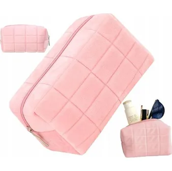 Kosmetická taška Plyšová kosmetická taštička penál różowa měkká chlupatá