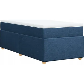 Postel Kontinentální postel modrá 190 x 90 x 46 cm s matrací a topperem