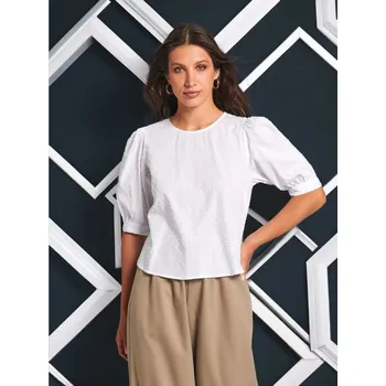 Dámské tričko Sinsay - Tričko s krátkým rukávem a ozdobným výstřihem - bílá - 600BA-00X - 600BA-00X-XXS-1