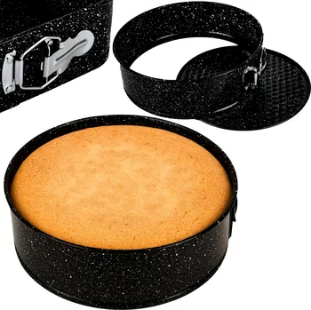 Nádoba na pečení FORMA NA DORT KULATÁ FORMA NA PEČENÍ 22CM ČERNÁ S VYJÍMATELNÝM DNEM