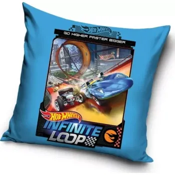 Dekorativní polštářek TipTrade Sametový polštářek Hot Wheels Infinite Loop 40 x 40 cm