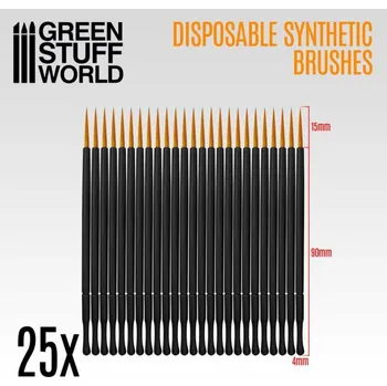 Umělecký štětec Disposable Synthetic Brushes - jednorázový štětce (Green Stuff)
