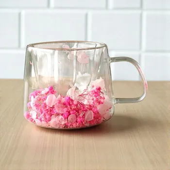 Sklenice EFEKTNÍ TERMO SKLENICE - RŮŽOVÁ HORTENZIE A BĚLOKVĚT - 180 ML