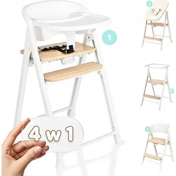 Jídelní židlička PRIMABOBO Multifunkční židlička 4v1 BELI pro krmení + lehátko Bílá
