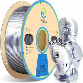 Filament SUNLU PLA+ SILK 1,75mm 1kg SILK Šedá / Šedá, hedvábná