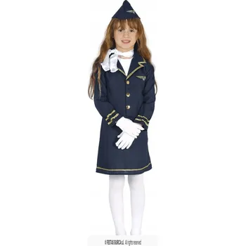 Karnevalový kostým KOSTÝM MALÁ LETUŠKA TMAVĚ MODRÁ S ČEPICÍ 146