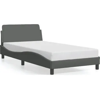 Postel Rám postele s čelem, tmavě šedá, 218 x 105 x 74,5 cm