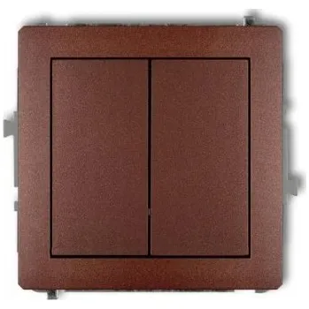 vypínač Dvojitý vypínač Klasik, Zápustný KARLIK ELEKTROTECHNIK, odstíny hnědé 9DWP2