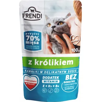 Krmivo pro kočku FRENDI Saszetka karma mokra dla kota Kapsička s mokrým krmivem pro kočky, příchuť Králík, 100g