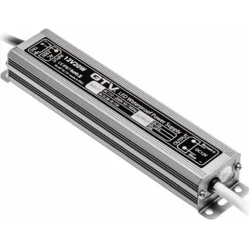 Napájecí zdroj pro osvětlení GTV Vodotěsný LED zdroj 20W IP67 DC 12V (LD-WZA20W-NW)