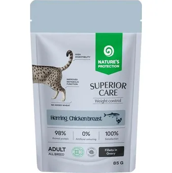 Krmivo pro kočku Nature's Protection Superior Care Cat kapsička Weight Control Herring/Chicken 85g