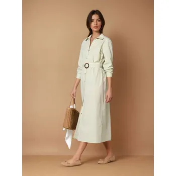 Dámské oblečení Sinsay - Košilové midi šaty s páskem - vícebarevná - 635FI-MLC - 635FI-MLC-XXL