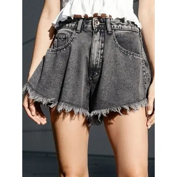 Dámská móda Sinsay - Volné šortky s vysokým pasem - zelená - 713DB-87J - 713DB-87J-32