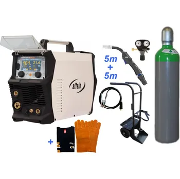 Svářečka ALFA IN PERUN 200 SDpulse + MIG 5m + lahev + vozík SET PRO