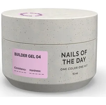 Lak na nehty NAILSOFTHEDAY Builder gel 04 - růžový stavební gel, 15 ml