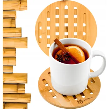 Obraz Podložka kulatý dřevěná 18 x 18 cm