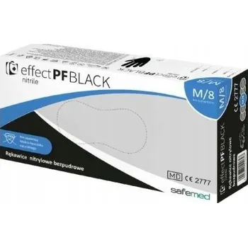 Vyšetřovací rukavice Nitrilové rukavice černé bezpudrové vel. M 100 ks SAFEMED Effect Black