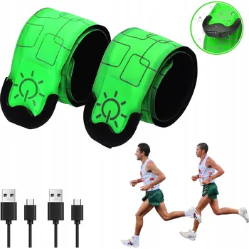 REFLEXNÍ PÁSKA S LED OSVĚTLENÍM NA SUCHÝ ZIP PRO LIDI A ZVÍŘATA 2KS