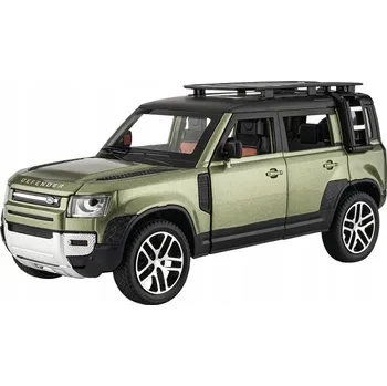 autíčko LAND ROVER DEFENDER KOVOVÝ MODEL AUTA 1:24 ZVUK SVĚTLO ZELENÁ