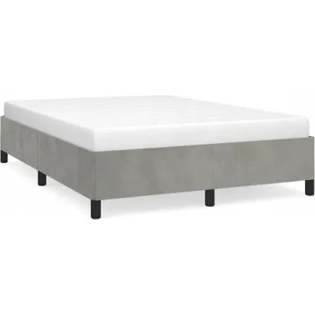 Postel Rám postele sametový světle šedý 203 x 143 x 35 cm