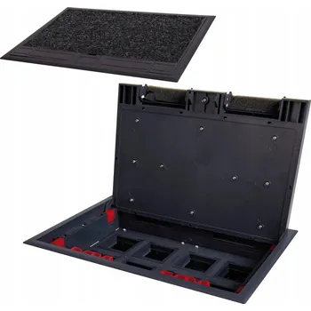 Elektrická zásuvka Anténní, elektrická, internetová, telefonní, USB zásuvka do podlahy Kanlux černá