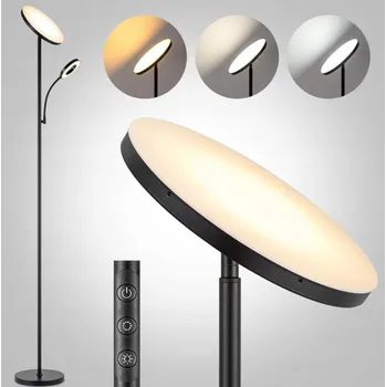 Stojací lampa Moderní LED stojací lampa s regulací a lampičkou na čtení