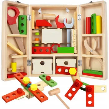 Dřevěná hračka DŘEVĚNÝ KUFŘÍK S NÁŘADÍM KUFŘÍK DÍLNA