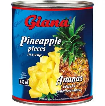 Konzervované ovoce CZ distribuce Giana Ananas kousky 850 ml