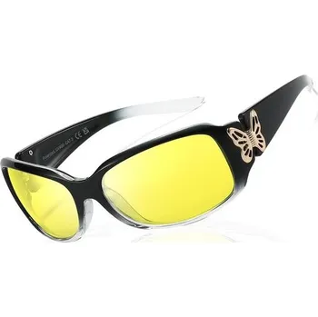 Sluneční brýle Dámské brýle pro noční vidění TJUTR, antireflexní, polarizované, žluté čočky