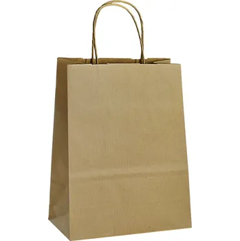Nákupní taška Papírová taška hnědá rýhovaná Twister 19x8x23 TWHN05