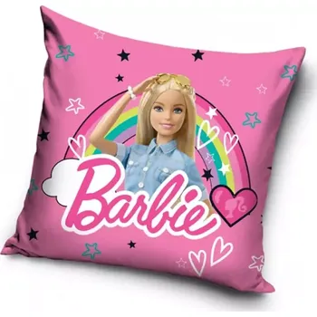 Povlak na polštářek Carbotex Povlak na polštář Barbie a kouzelná duha 40 x 40 cm