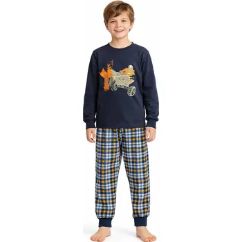 Chlapecké pyžamo Betty Mode vel. 110,122 tmavě modré čtyřkolka