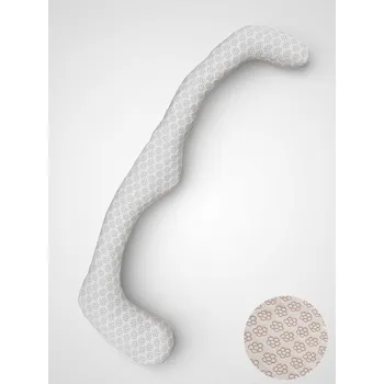 Kojící polštář Těhotenský a kojicí polštář E - ecru růžové kvítky, bavlněný