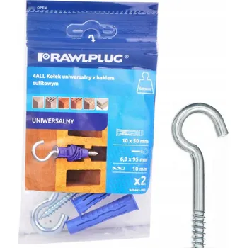 Hmoždinka Rawlplug Univerzální hmoždinka 10x50mm s hákem 6x95mm