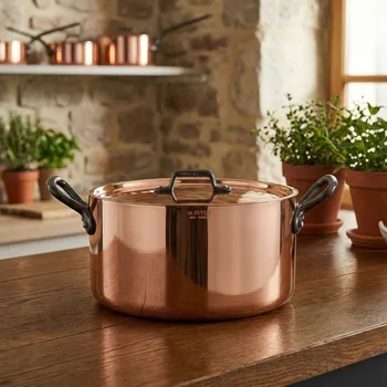 Hrnec DE BUYER Inocuivre Tradition 5,4 l měď - měděný hrnec s pokličkou