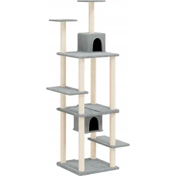Multifunkční škrabadlo pro kočky 78 x 52 x 176 cm, světle šedé