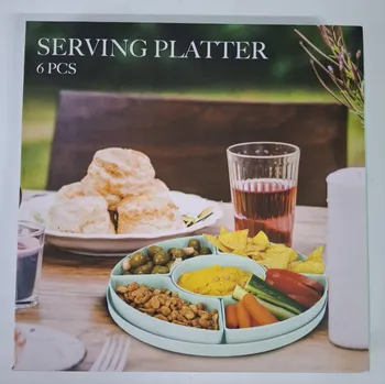 Sada melaminového nádobí pro servírování, tác Zeleň, 6 kusů