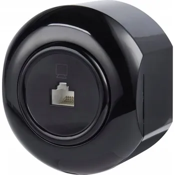 Elektrická zásuvka LOFT ZÁSUVKA POČÍTAČOVÁ RJ45 ČERNÁ NA OMÍTKU KONCOVÁ JLM