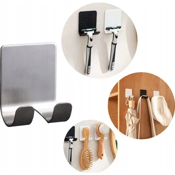 Držák na ručník DRŽÁK HÁČEK NA HOLICÍ STROJEK HOUBIČKU RUČNÍKY STŘÍBRNÝ