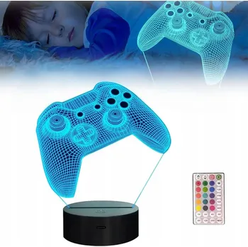 Lampička NOČNÍ LAMPA PAD DÁREK PRO HRÁČE OVLADAČ 3D LED GAMEPAD